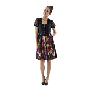 Dirndl Svart Blomster