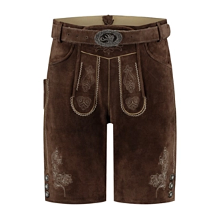 Kort Skinn Lederhosen Brun