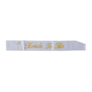 Bride To Be Sash Hvit og Gull