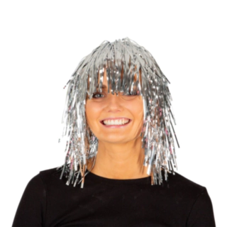 Glitter Parykk Sølv