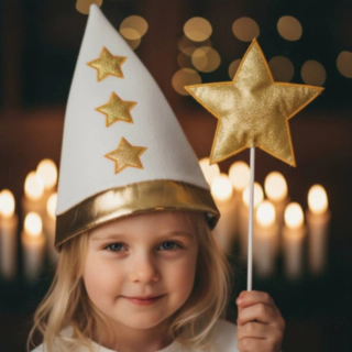 Luciastjerne Hatt og Tryllestav