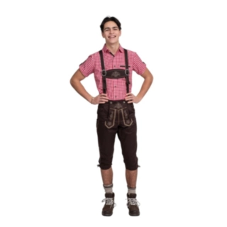 Lederhosen Knelang Mørkebrun