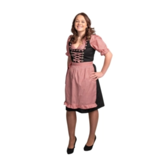 Dirndl Rutemønster Rød og Svart