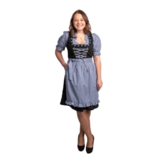 Dirndl Rutemønster Blå og Svart