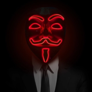 Anonymous LED Maske Rød