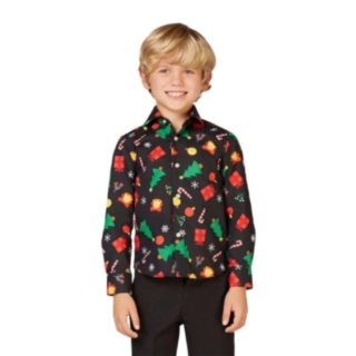 Opposuits® Christmas Icons Black Barneskjorte