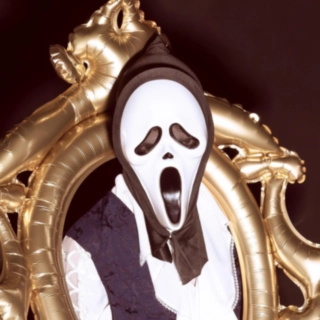 Skrik Maske med Hette