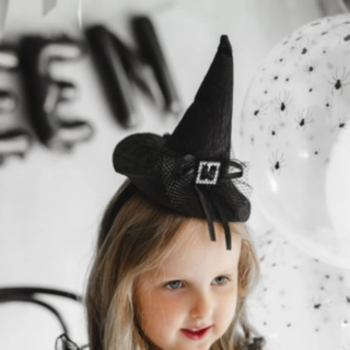 Mini Heksehatt Hårbøyle Svart