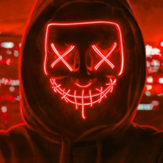 Purge LED Maske Rød