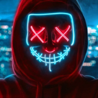 Purge LED Maske Lyseblå og Rød