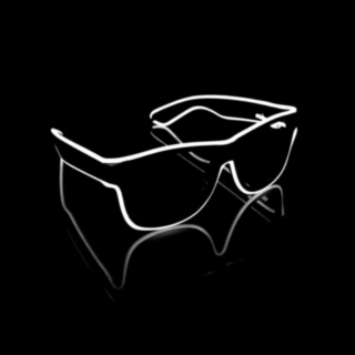 LED Wayfarer Briller Hvit