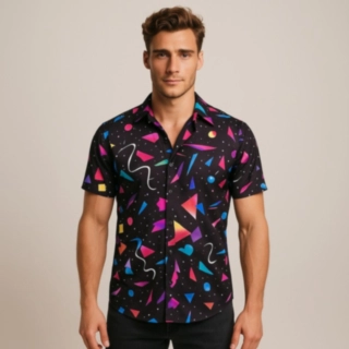Geometrisk Neon Skjorte