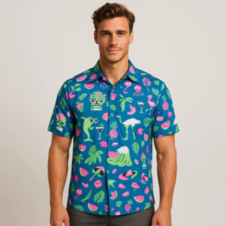Cartoon Tiki Hawaiiskjorte