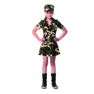 Militærjente Barnekostyme