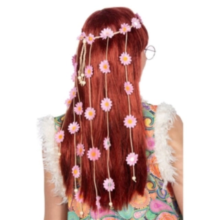 Hippie Solsikke Hårblomster Lyserosa