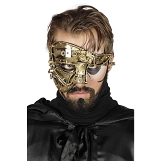 Halvmaske Steampunk Gull