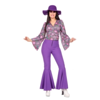 Hippie Flowerpower Bluse Kostyme Lilla