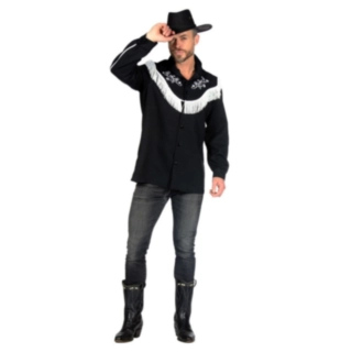 Western Cowboy Skjorte Svart og Hvit