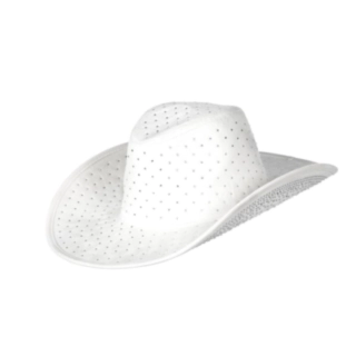 Rhinsten Cowboyhatt Hvit