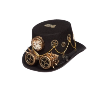 Steampunk Urhatt Svart og Gull