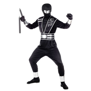 Svart Ninja Barnekostyme