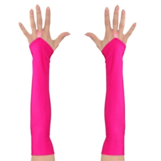 Neon Sateng Hansker Rosa