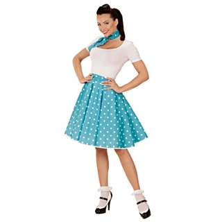 50-talls Polka Skjørt Turkis