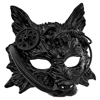Steampunk Ulv Maske Svart