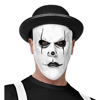 Klovne Maske med Bowlerhatt
