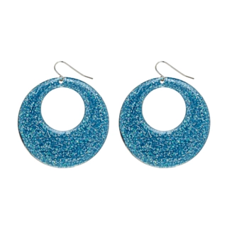 60-talls Glitter Øreringer Blå