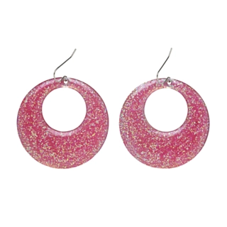 60-talls Glitter Øreringer Rosa