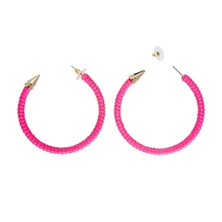 80-talls Hoops Øreringer Neonrosa