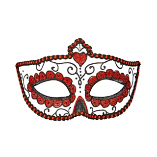 Day Of The Dead Øyemaske Svart og Rød