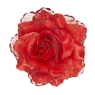 Glitter Rose Hårspenne Rød