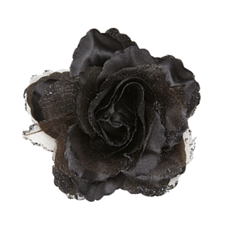 Glitter Rose Hårspenne Svart
