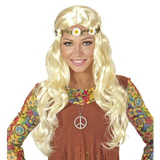 Hippie Parykk med Blomsterkrans