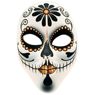 Dia de los Muertos Maske Svart og Oransje