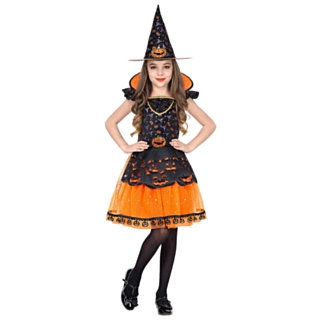 Halloween Heks Barnekostyme Oransje