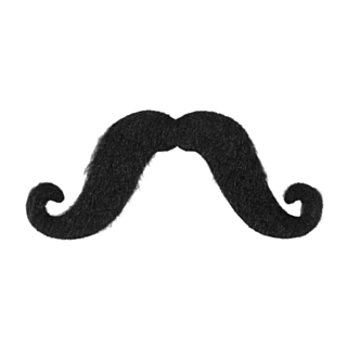 Stor Moustache Svart