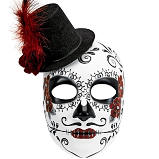 Dia de los Muertos Maske Svart og Rød