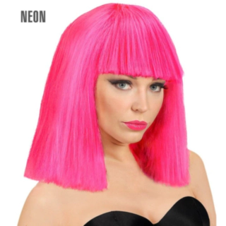 Neon Showgirl Parykk Rosa