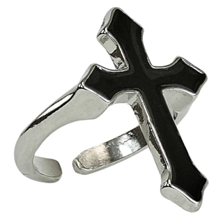 Gotisk Kors Ring Svart