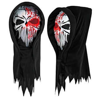 Blodig Reaper Hettemaske Svart