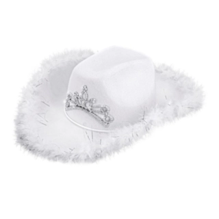 Tiara Cowboyhatt Hvit