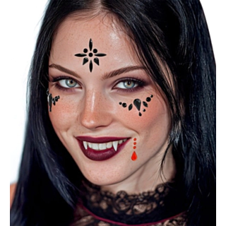 Vampyr Ansiktssmykker Svart