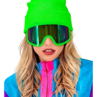 80-talls Retro Skibriller Neongrønn