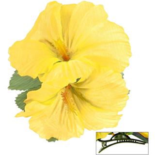 Hibiskusblomst Hårklype Gul