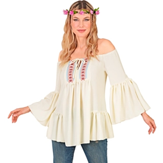 Hippie Bluse Kremhvit