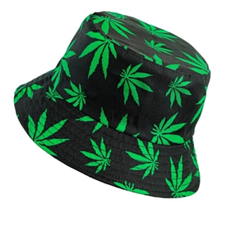Weed Bøttehatt Svart og Grønn