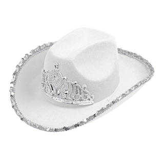 Tiara Cowboyhatt Hvit